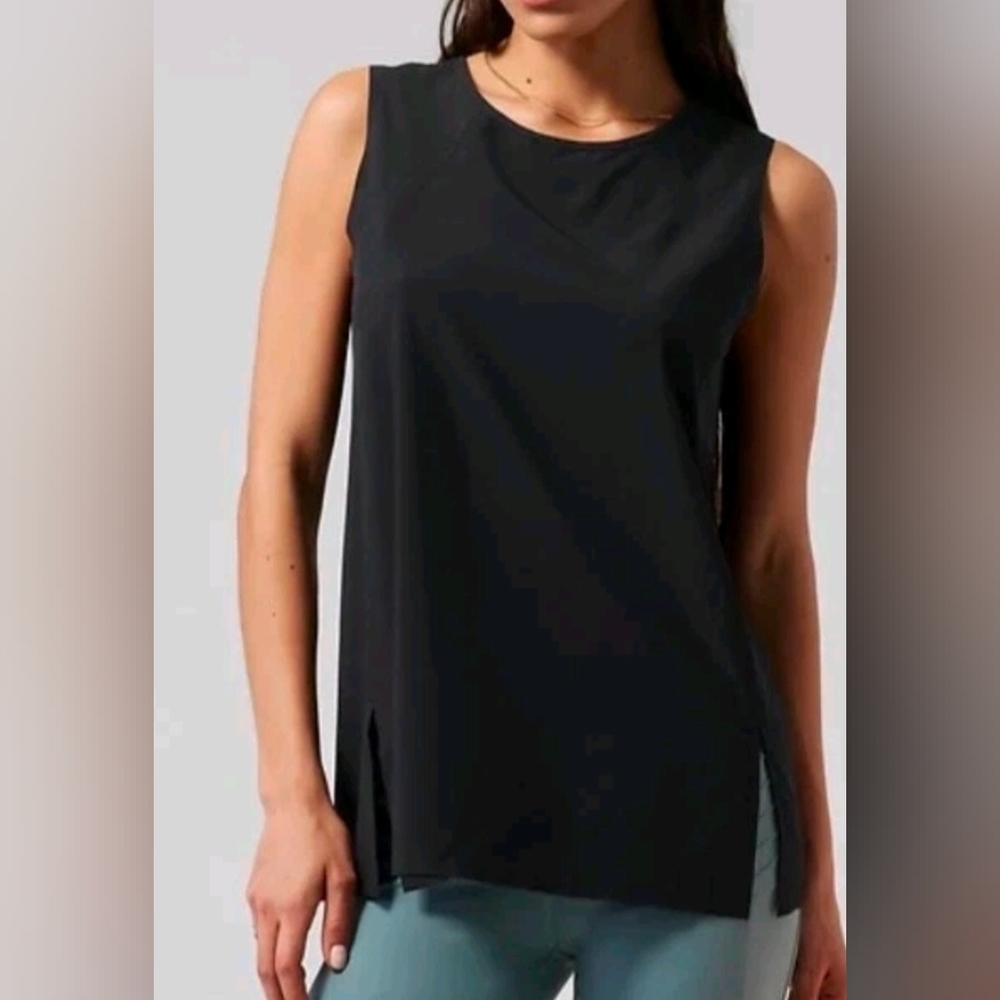 🩷💛Athleta Zephyr Refined Women's Black Tank Top Size S💜🩵‎